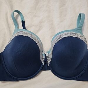 Victoria's Secret Blue Lace Trim Bra with Underwire Support